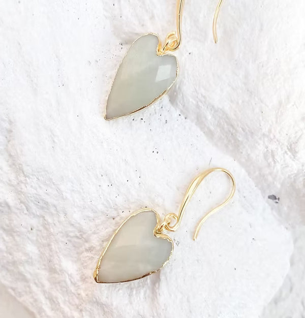 Roc Jewellery Amazonite Large Heart Earrings
