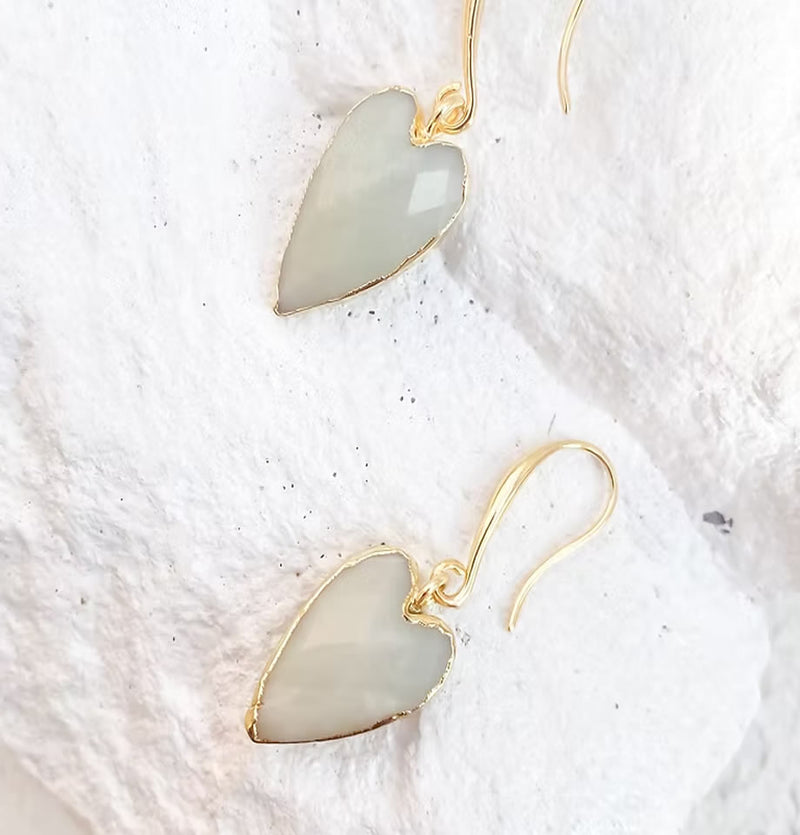 Roc Jewellery Amazonite Large Heart Earrings