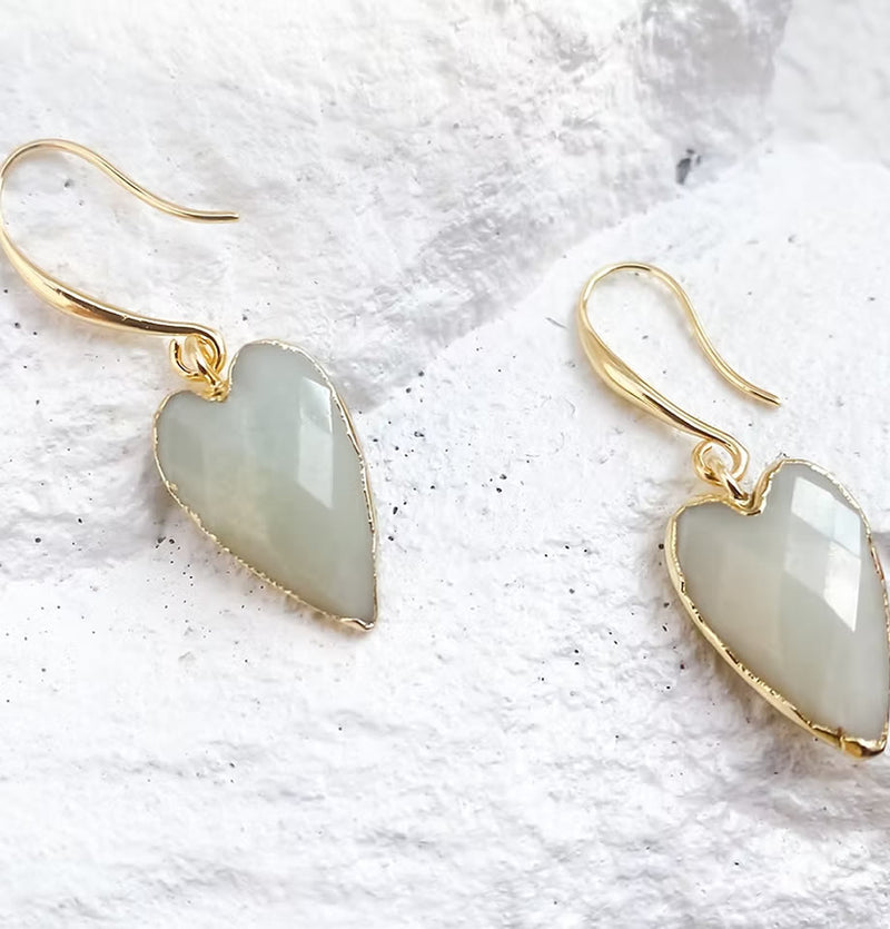 Roc Jewellery Amazonite Large Heart Earrings