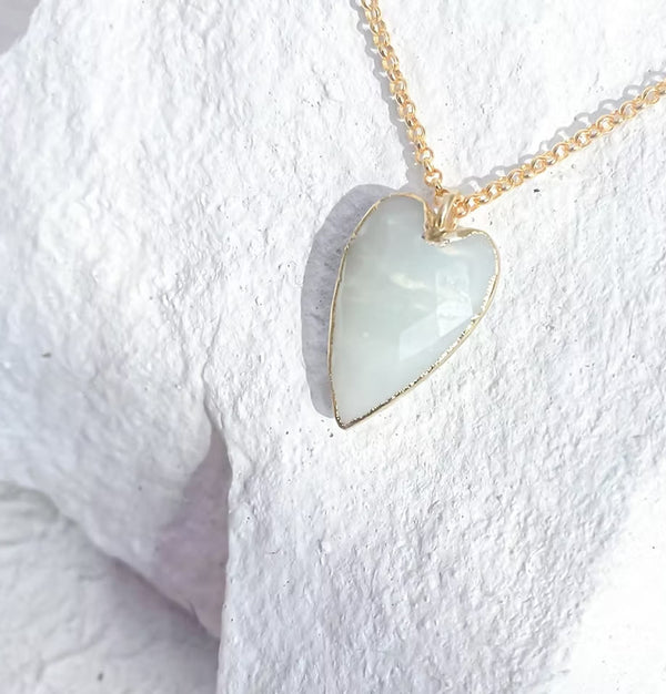 Roc Jewellery Amazonite Large Heart Earrings