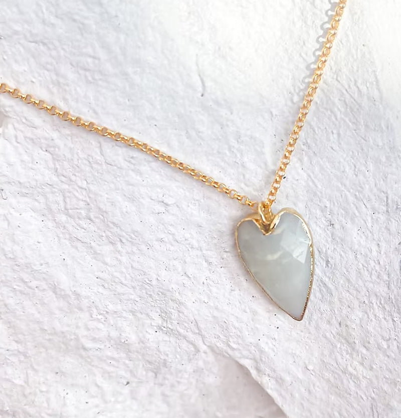 Roc Jewellery Amazonite Large Heart Earrings