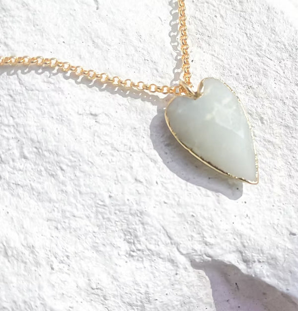 Roc Jewellery Amazonite Large Heart Earrings