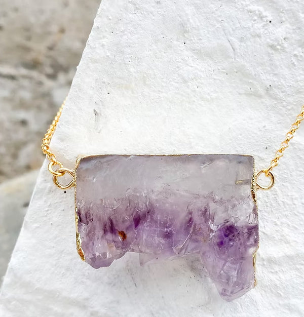 Roc Jewellery Amethyst Slice Necklace