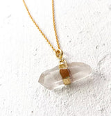 Roc Jewellery Clear Quartz Bullet Necklace