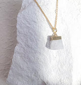 Roc Jewellery Clear Quartz Cube Necklace
