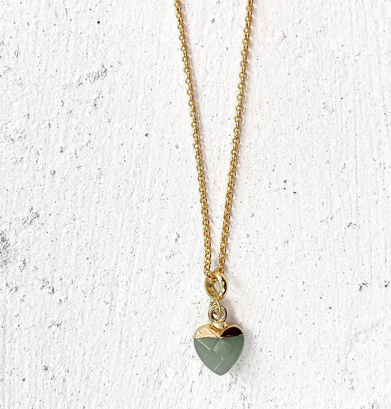 Roc Jewellery Green Aventurine Heart Necklace