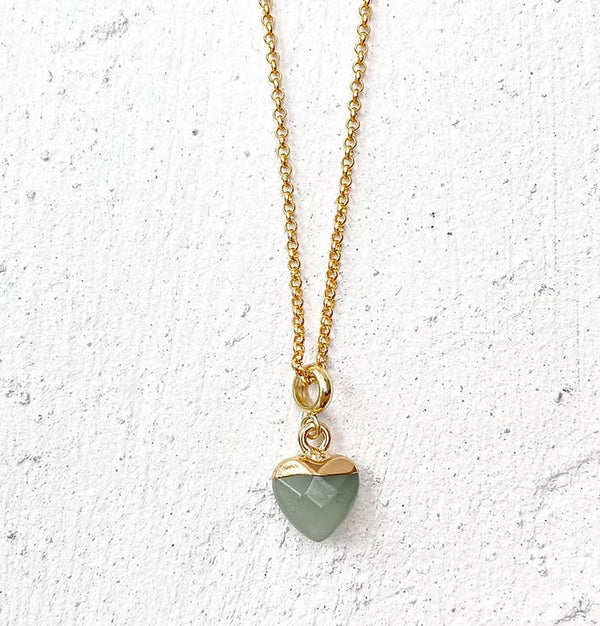 Roc Jewellery Green Aventurine Heart Necklace