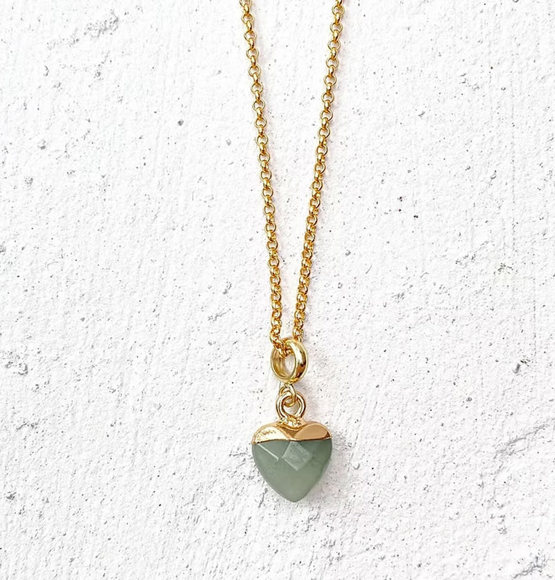 Roc Jewellery Green Aventurine Heart Necklace