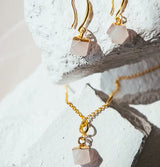Roc Jewellery Rose Quartz Nugget Necklace
