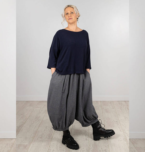 Thing Mini Check Hareem Pant Navy