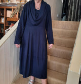 Thing Long Sleeve Soft Knit Navy Bubble Dress