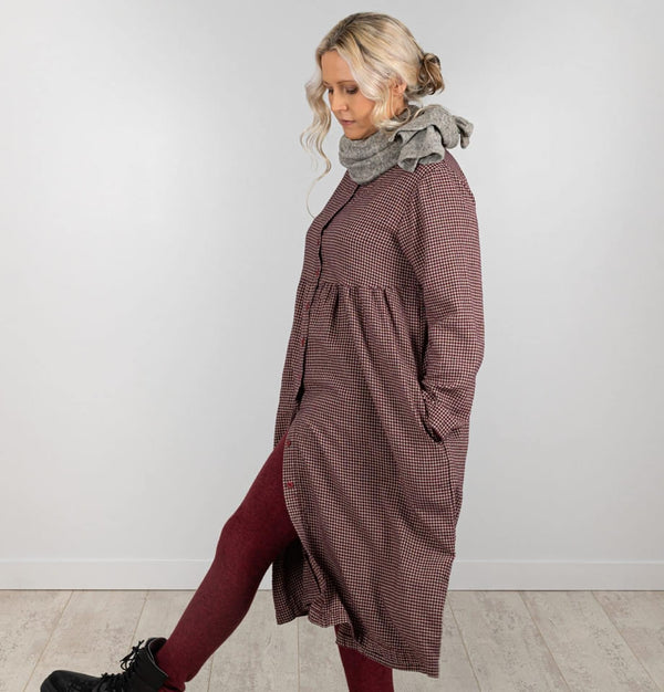 Thing Long Sleeve Shirt Dress Wine