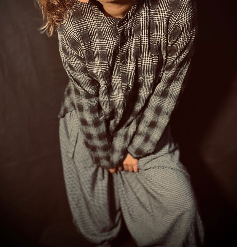Thing Mini Check Hareem Pant Navy