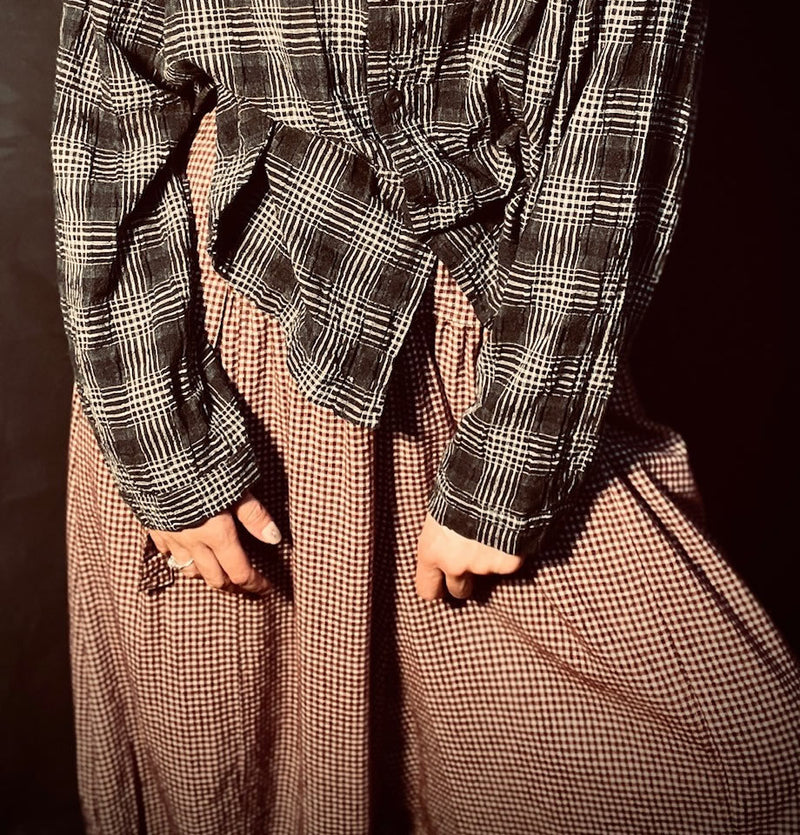 Thing Mini Check Hareem Pant Wine