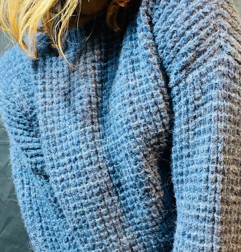 Fisherman Out Of Ireland Alpaca and Wool Denim Blue Sweater