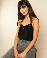 Grace and Mila 'Image' Black Scalloped Vest