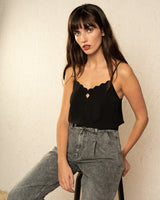 Grace and Mila 'Image' Black Scalloped Vest