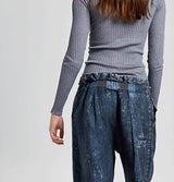 Umit Unal Tapered Denim Look Linen Trousers