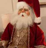 Ho Ho Ho! Red and Gold Sitting Santa 18 inch