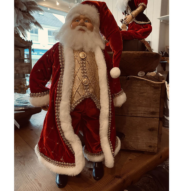 Standing Red and Gold Santa 18 Inch