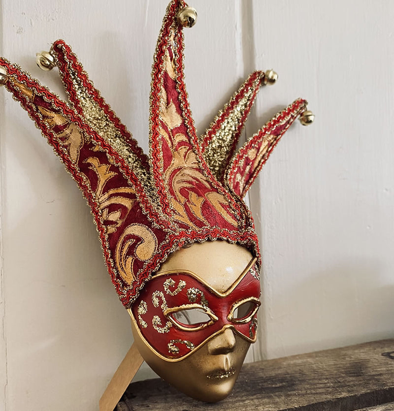 Red and Gold Venetian Mask