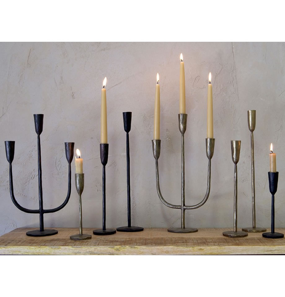 Nkuku Mbata Brass Candlestick Brass Large - Thumbnail 2