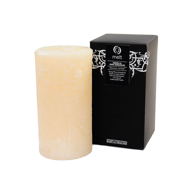 Neroli and Rose Geranium Candle Tall and Fat